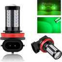 Teguangmei H8 H11 Car LED Fog Light Bulbs Replacement for Cars Super Bright 6000K Green 5730 33SMD for Daytime Running Lights DRL 12V-2Pcs