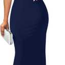 YMDUCH Women's Elegant Sleeveless Off Shoulder Bodycon Long Formal Party Evening Dress (Large, Navy)