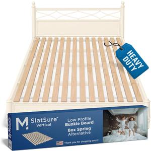 Meliusly SlatSure King Size Bunkie Board  Heavy Duty Vertical Bed Slats & Foldable Wooden Support Board for Sagging Mattress or Platform Bed Frame, Box Spring Alternative and Replacement
