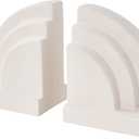 Concrete Bookends for Heavy Books - Heavy Duty 2-Piece Set for Shelves, Decorative Book Ends for Home Office Library, Non-Slip Base