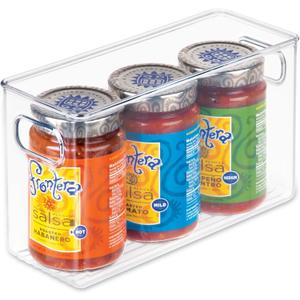 iDesign Slim Clear Plastic Storage Bin, Tall Narrow Organizer for Kitchen, Fridge, Freezer, or Pantry