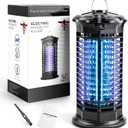 Electric Bug Zapper IndoorOutdoor, 1000V High-Efficiency Mosquito Killer with Replaceable Purple UVA Bulbs, Fly Zapper Killer Detachable Collecting Tray for Home Patio Backyard