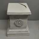 Design Toscano English Rosette Indoor/Outdoor Sculptural Garden Plinth Base Statue Riser, Large 13 Inch Tall, Cast Stone Resin, Antique Stone Finish