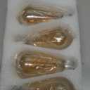 ST64 LED E26 Vintage Edison Light Bulbs, Amber Glass, Dimmable, 4W(40W Equivalent) 300 Lumens, 2200K Ultra Warm White, Spiral Filaments Design, Antique Style, 25000 Hrs, 4-Pack