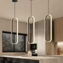 1 Rings Modern Chandelier Glam Chandelier LED Dimmable for Living Room Kitchen Island Dining Room Ceiling Chandeliers Black