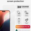 ZAGG Glass+ Screen Protector for iPhone 16/15 3X Stronger Tempered Glass with Reinforced Edges, Scratch & Smudge Resistant, InvisibleShield, Easy Installation