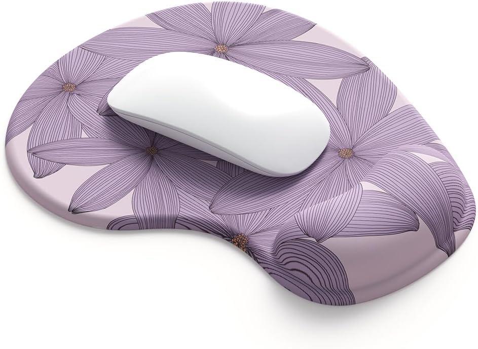 Office Mousepad with Gel Wrist Support - Ergonomic Gaming Desktop Mouse Pad Wrist Rest - Design Gamepad Mat Rubber Base for Laptop Computer -Silicone Non-Slip Special-Textured Surface (17Violet)