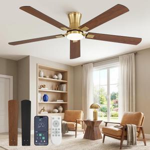 Fanbulous 60 inch ceiling fan with light, Low Profile Ceiling Fan with Light, App&Remote Control, Dimmable LED Light, Flush Mount Ceiling Fan for Indoor Bedroom Living Room, Qiuet DC Motor