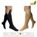 HealthyNees 2 Pairs Set Closed Toe 20-30 mmHg Zipper Compression Fatigue Swelling Circulation Knee Length Socks, Multi (L/XL, Multi)