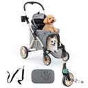 Dog Stroller for 1/2 Small Dogs & Medium Dogs,7/9 Rubber Wheels