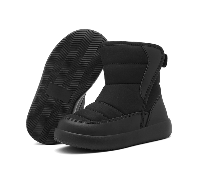 Hpapadks Girls Snow Boots Winter Solid Color Snow Shoes Non Warm Wool Thickening Shoes Winter Boots for Boys Black. Size 26