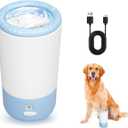 PETCHO Electric Dog Paw Cleaner Cup Automatic 360 Pet Paw Washer, Rechargeable & Quiet Paw Cleaning Device with Soft Silicone Bristles, Portable Pet Foot Washer for Medium Large Dogs (Blue)