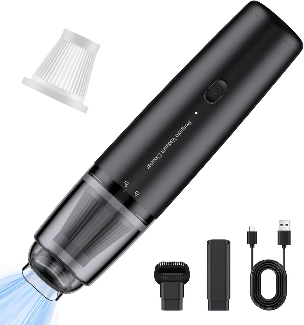Car Handheld Vacuum Cordless 13000 PA Suction Power, Portable Mini Vacuum Cleaner, Black+Gray