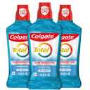 Colgate Total Mouthwash, Alcohol Free Mouthwash, Peppermint, 33.8 Ounce, (Pack of 3)