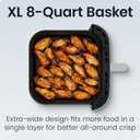 Chefman Crispinator Air Fryer 6-in-1 with 8 Qt capacity, 450F Max Temp with TurboFry Pro Technology for Fast and Even Results, Viewing Window, Nonstick Ceramic Basket