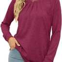 JomeDesign Womens Tops Long Sleeve Crew Neck Shirts Loose Casual Blouse Fall Clothes (S)