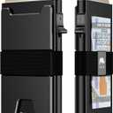 furid Smart Card Wallet for Men Slim: Minimalist Wallet For Men - RFID Blocking Pop Up Front Pocket Wallet, Metal Wallet 11 Card Holder (Obsidian)