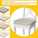 Chair Cushions Set of 4 or 6 Thick Foam Seat Pad Chair Cushion 17"x16" with Ties and Removable Washable Cover for Dining Chairs, Office | Hardwood | Metal Chairs (6, Cream)