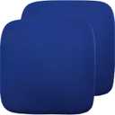 Non-Slip Navy Blue Square Seat Cushions Set of 2 - Comfortable Chair Pads with Removable Cover (15"x15"x1.7") for Kitchen, Office, Car & Indoor Use