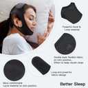 Anti Snore Chin Strap [Upgraded], Vosaro Snoring Solution Effective Anti Snore Device, Adjustable and Breathable Stop Snoring Head Band for Men Women, Black