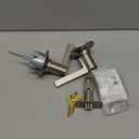 Schlage F51A LAT 619 Latitude Door Lever, Keyed Entry Lock, Satin Nickel