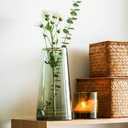 Green Glass Flower Vase with Gold Mouth for Centerpieces Home Wedding Decoration (1, Small)