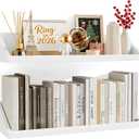 SRIWATANA Floating Shelves Large Set of 2, 24 Inch Wide Wall Shelves Wood Shelves Wall Mounted for Decor in Bedroom, Living Room, Bathroom, Kitchen, and Office (White)