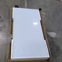 Marsail Glass Standing Desk with Drawer, 48 x 24 inch Electric Standing Desk, Height Adjustable Desk with One-Piece Tabletop & USB Charging Ports, Sit Stand Desk with Storage for Home & Office White