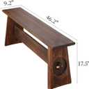 Rustic Wood Bench Indoor, Narrow Farmhouse Style Entry Bench,Skinny and Noodle Bench Dark Brown
