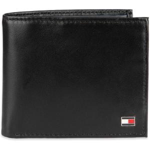 Tommy Hilfiger Men's Classic Logo Style Passcase Bifold Wallet with Multiple Card Slots and ID Window (black)
