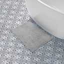 Laura Ashley Butter Chenille Bath Rug, Absorbent Shaggy Bathroom Mat, Non Slip Plush Carpet Rugs for Tub and Sink - (17" x 24") Ligth Gray