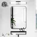 24 Inch Bathroom Vanity Light 2500LM, 5700K Daylight White Modern Bathroom Light Dimmable, AC 120V 25W Matte Black LED Vanity Lighting Fixtures Wall Sconce ETL Certified, 1Pack