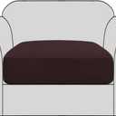 H.VERSAILTEX Stretch Couch Cushion Covers Individual Seat Sofa Chair Slipcovers Cushion Protector Cover Featuring Jacquard Textured Twill Fabric(1 Cushion Chair Cover, Chocolate)
