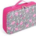 Badger Basket Stylish Travel Case for 12 Inch Fashion Dolls - Storage Solution with Pockets for Doll Accessories - Best for On-The-Go Travel - Lipstick Print Design