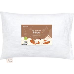 KeaBabies Toddler Pillow with Pillowcase 13x18 Soft, Breathable Organic Cotton Muslin Kids Pillow for Sleeping, Travel, Preschool Nap, Small Bed, Toddler Age 2 Year Old to 5 (Soft White)