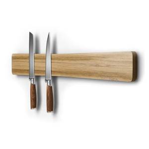 Magnetic Knife Holder for Wall, Acacia Wood Knife Magnetic Strip No Drill Knife Magnet Storage Bar Magnetic Tool Key Holder Strip for Kitchen Utensil Organizer (Light Brown, 16 Inch)