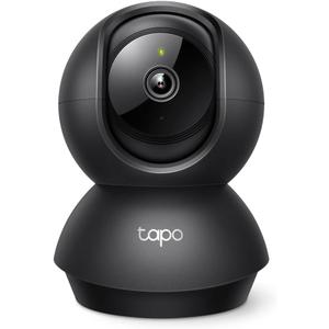 Tapo 2K Indoor Pan/Tilt Wired Security Camera - Works as a Baby Monitor & Pet Camera, Motion Detection, 2-Way Audio, Siren, Night Vision, Subscription-Free Local Storage or Optional Cloud, Black, C211