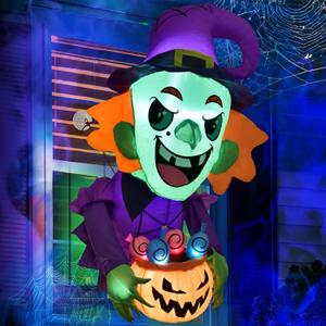 Presence 3.5FT Halloween Decorations Outside - Halloween Inflatable Decor Outdoor Scary Witch Broke Out from Window with Build-in LED for Halloween Decoration Party Decor