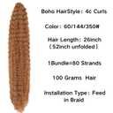 Honey Blonde Pre stretched Braiding Hair 52inches Synthetic Ez Braid Italian Curls Braiding Hair Extensions Knotless Non Toxic Itch Free