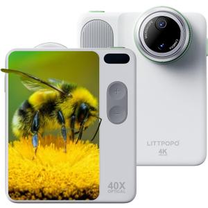 MicroCam-X1 4K Digital Camera, 12MP BSI CMOS Sensor, 400X Microscope, 4K Video, Autofocus, 3.5" LCD | Compact Kids Camera for STEM Learning | Point & Shoot, Portable, Travel, Ideal Gift