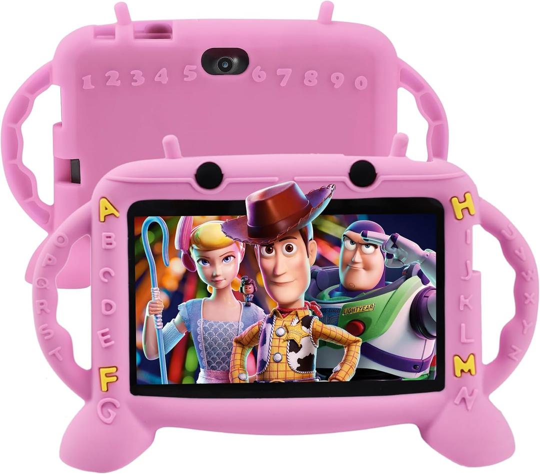 Kids Tablet, 7 inch Tablet for Kids 2-10, Educational Learning Toddler Tablet Android 11, 3GB RAM+32GB ROM Storage, Google Play YouTube (Purple Pink)