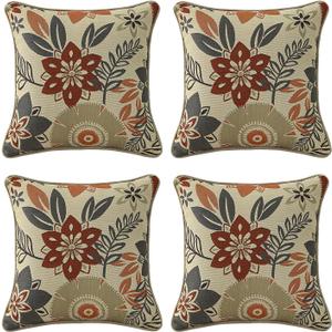 Outdoor Sunbrella Decorative Pillows Pack of 4, 18" x 18" Outdoor Pillow Set for Couch Bed Throw Patio Sofa, Airies Marble