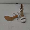 IDIFU IN4 Platform High Heels for Women Strappy Heeled Sandals Square Toe Heels Stiletto Heels Women's Wedding Party Bridal Sexy Dress Shoes Open Toe Heels, White, 7.5