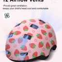 Toddler Bike Helmet, Helmet for Toddlers- Age 2-6 Years Old Adjustable Dial Fit (Strawberry S 48-54cm)
