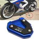 MOWOK Kickstand For Suzuki GSX-R 600 GSX-R 750 GSX-R 1000 R/X GSXR1000 2009-2023 Motorcycle CNC Extension Pad Support Plate Foot Side Stand (blue)