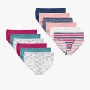 Hanes Brief Underwear, Stretch Cotton Panties for Girls, Assorted, 12-Pack, Size 10