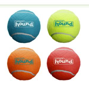 Outward Hound Squeaker Ballz 4-Pack Tennis Ball Dog Toys with Squeaker, Interactive Fetch Play for Pets Under 50 lbs, Training Balls for Indoor & Outdoor Exercise, Medium, 2.5-inch Outward Hound Squeaker Ballz 4-Pack Tennis Ball Dog Toys with Squeaker, Interactive Fetch Play for Pets Under 50 lbs, Training Balls for Indoor & Outdoor Exercise, Medium, 2.5-inch