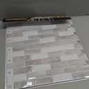 DEWOO Kitchen Backsplash Self Adhesive Wall 3D Marble Tiles Peel and Stick Bathroom, Grey (10-Sheet, 12"×12")