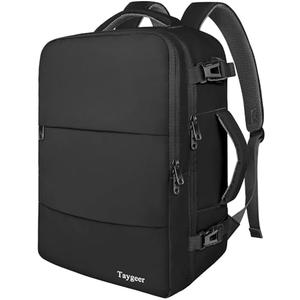 Taygeer Travel Laptop Backpack for Men Women, Airplane Approved Travel Backpack Suitcase with Usb Charging Port, Lightweight College 35l Luggage Bag 15.6inch Laptop Mochila Gifts for Business,Black