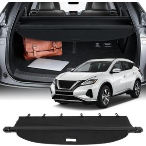 Cargo Cover for 2020 Fit for Nissan Murano 2016 Fit for Nissan Murano 2.5L 2015-2023 Fit for Nissan Murano 3.5L Retractable Rear Trunk Cargo Shade Luggage Security Cover Shielding Waterproof (53.9 In)